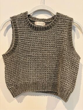 Altard State Chunky Knit Sleeveless Sweater Vest - Sage